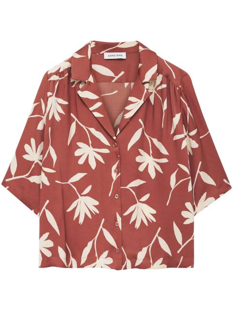ANINE BING Row daisy-print shirt - Red - zdjęcie produktu nr 1