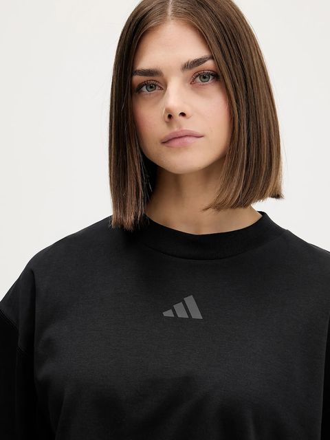 adidas t-shirt bawełniany City Escape Loose damski kolor czarny JV7112