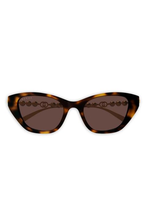 Gucci Eyewear GG1968S pearl cat-eye sunglasses - Brown - zdjęcie produktu nr 1