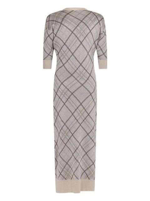 Rabanne checked cardigan dress - Neutrals