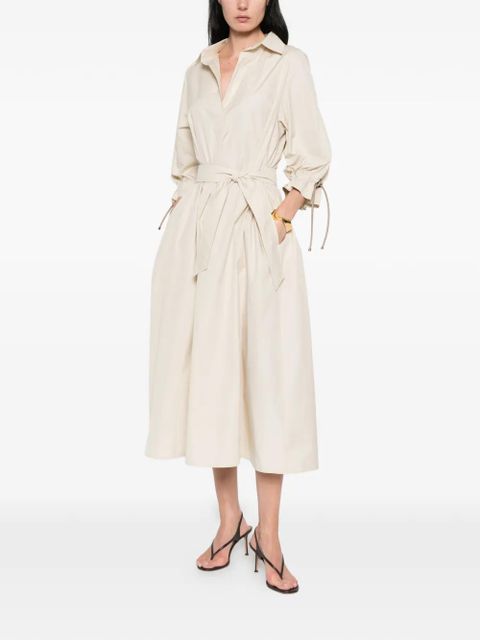 Max Mara tied-cuffs midi dress - Neutrals