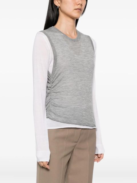 LOEWE draped cashmere top - Grey