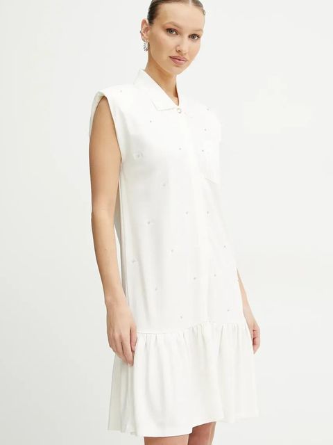 Liu Jo sukienka kolor beżowy mini rozkloszowana TA5191 J5942 - zdjęcie produktu nr 1