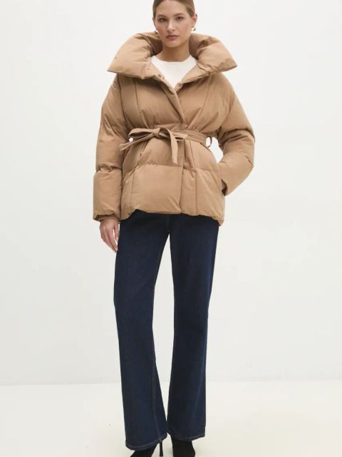 Answear.LAB kurtka damska kolor beżowy zimowa