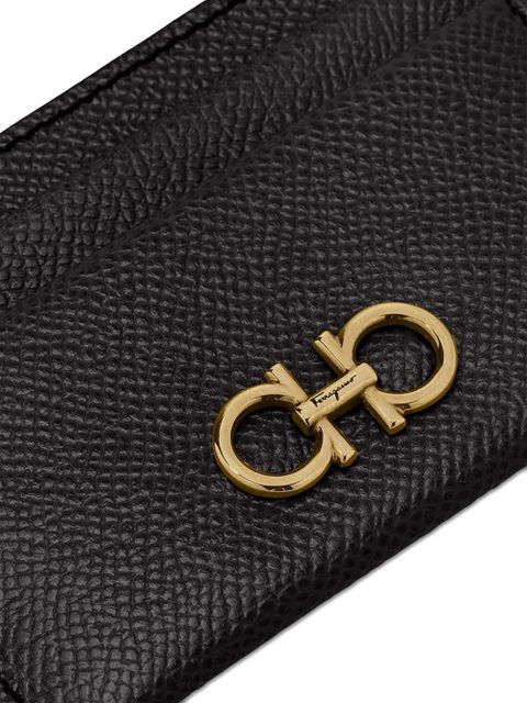 Ferragamo logo-plaque card holder - Black