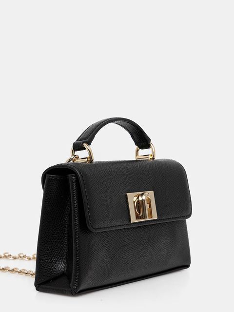 Furla torebka skórzana kolor czarny - zdjęcie produktu nr 2