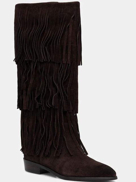 Steve Madden kozaki zamszowe Spur damskie kolor brązowy na płaskim obcasie 11003916 - zdjęcie produktu nr 1