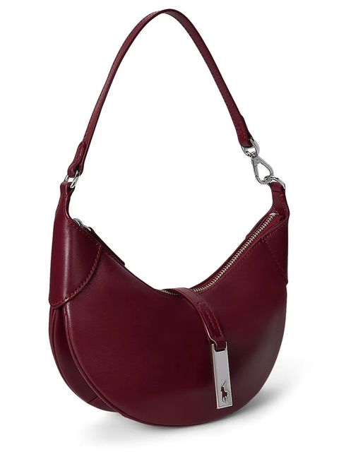 Polo Ralph Lauren torebka skórzana kolor bordowy 428871248