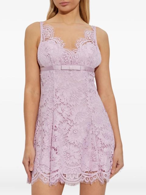 Self-Portrait lace mini dress - Pink