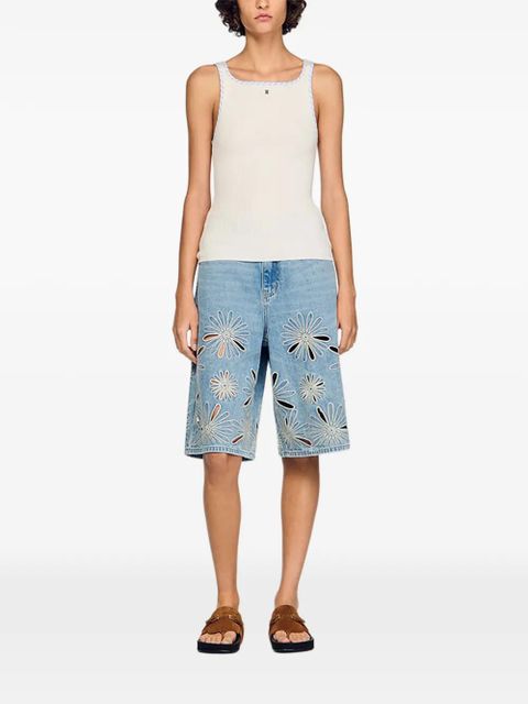 SANDRO ribbed top - Neutrals
