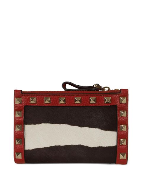 Valentino Garavani Rockstud-embellished zebra-print wallet - Black - zdjęcie produktu nr 2