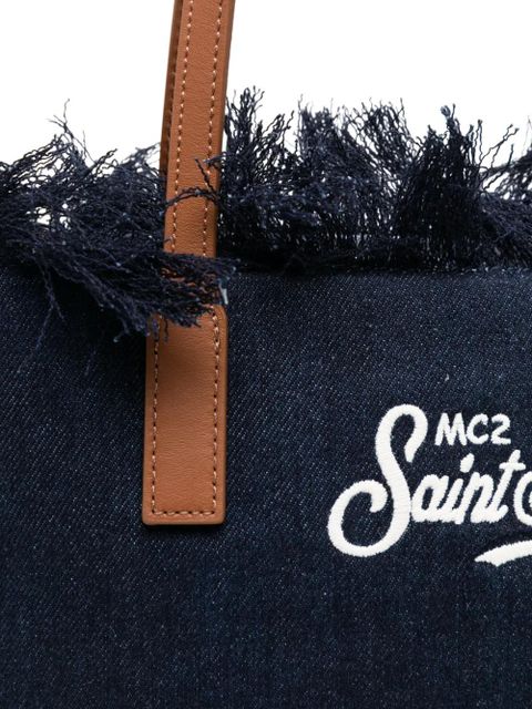 MC2 Saint Barth City embroidered fringed tote bag - Blue