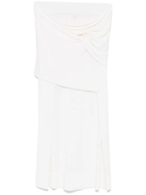 TOTEME draped-detailing midi skirt - White