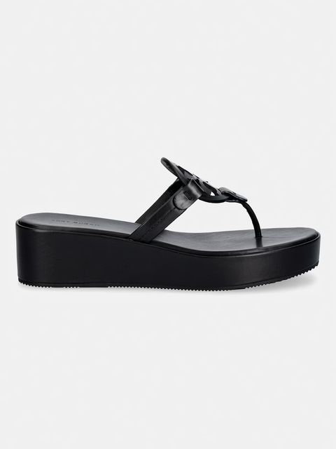 Tory Burch japonki damskie skórzane Miller Wedge - zdjęcie produktu nr 1