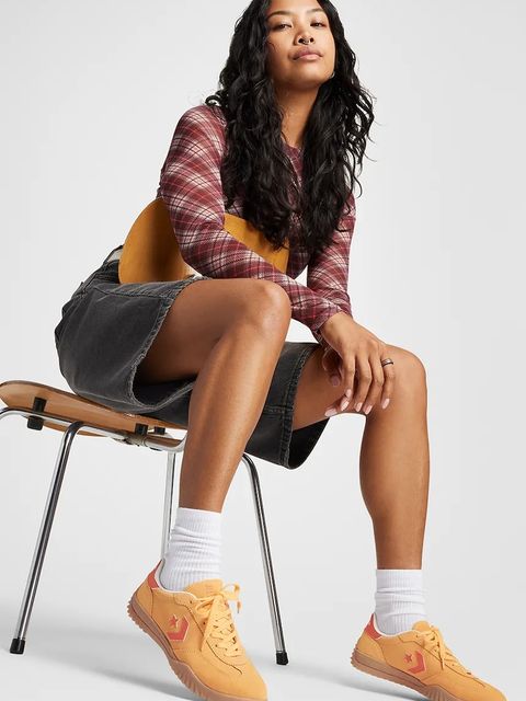 Converse sneakersy zamszowe Run Star Trainer kolor żółty A15089C