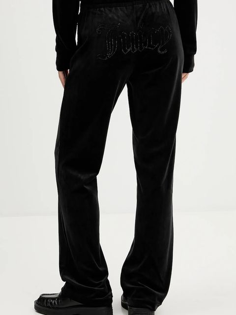 Juicy Couture spodnie dresowe welurowe damskie kolor czarny z aplikacją JCWBJ225307 - zdjęcie produktu nr 2