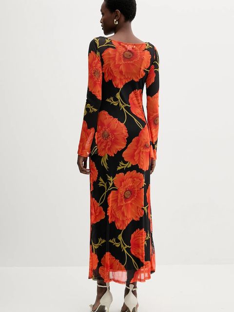 Never Fully Dressed sukienka kolor czarny maxi rozkloszowana NFDDR3016