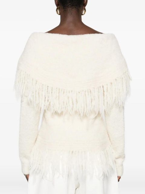 Cult Gaia fringed cardigan - Neutrals