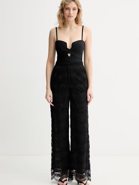 Twinset spodnie palazzo damskie z bawełną - zdjęcie produktu nr 1