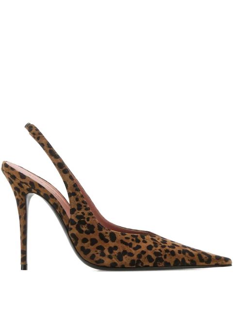 Amina Muaddi 105mm Anok animal-print pumps - Brown - zdjęcie produktu nr 1
