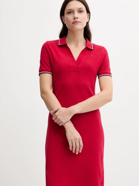 Tommy Hilfiger sukienka kolor czerwony mini dopasowana WW0WW45740