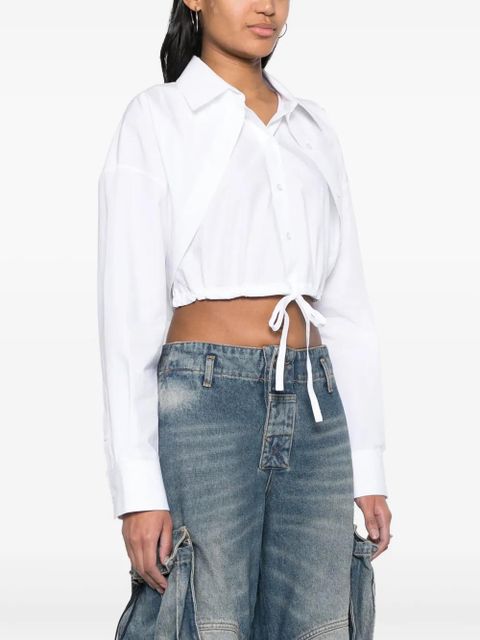 Alexander Wang layered-effect cropped cotton shirt - White - zdjęcie produktu nr 2