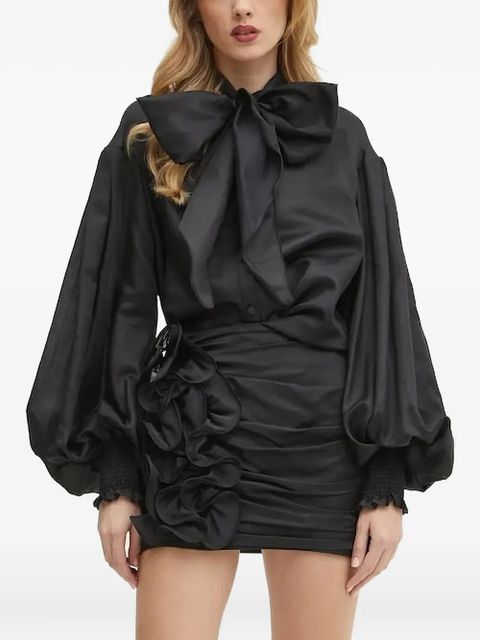 Charo Ruiz Ibiza bow-detail balloon-sleeve top - Black - zdjęcie produktu nr 1