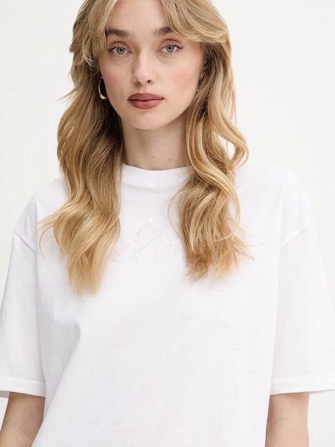 Armani Exchange sukienka bawełniana kolor biały mini prosta XW000378 AF10354