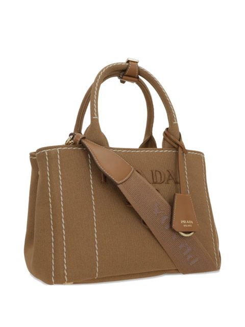 Prada Jardinière embroidered tote bag - Brown