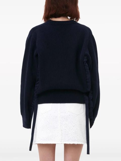 JW Anderson ruched-detail wool-blend jumper - Blue