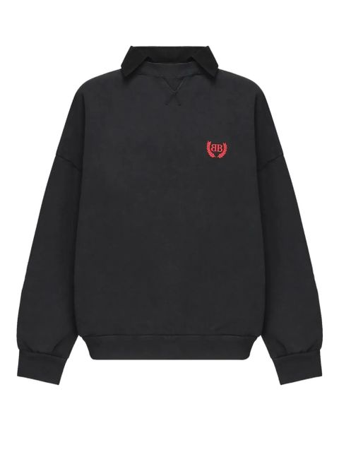 Balenciaga embroidered polo collar top - Black - zdjęcie produktu nr 1