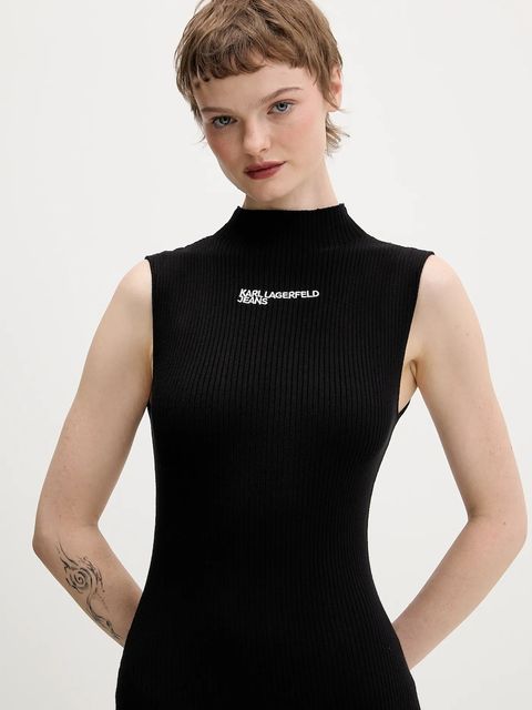 Karl Lagerfeld Jeans sukienka kolor czarny mini dopasowana B1W13041