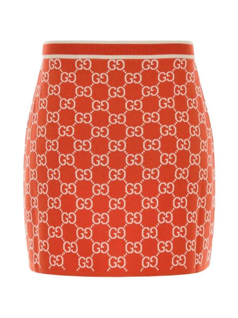 Gucci embroidered cotton mini skirt - Orange - zdjęcie produktu nr 1