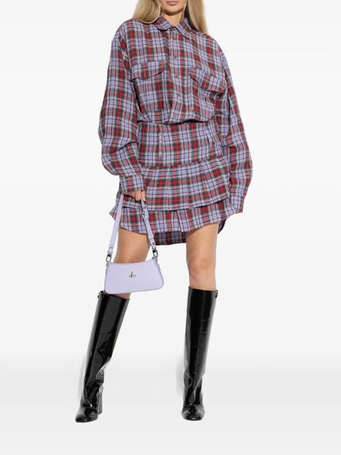 Vivienne Westwood checked buttoned mini dress - Purple - zdjęcie produktu nr 2