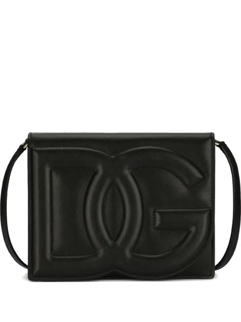 Dolce & Gabbana embossed logo leather cross body bag - Black - zdjęcie produktu nr 1