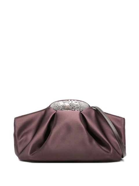 Giuseppe Zanotti crystal-embellished silk clutch - Purple - zdjęcie produktu nr 1