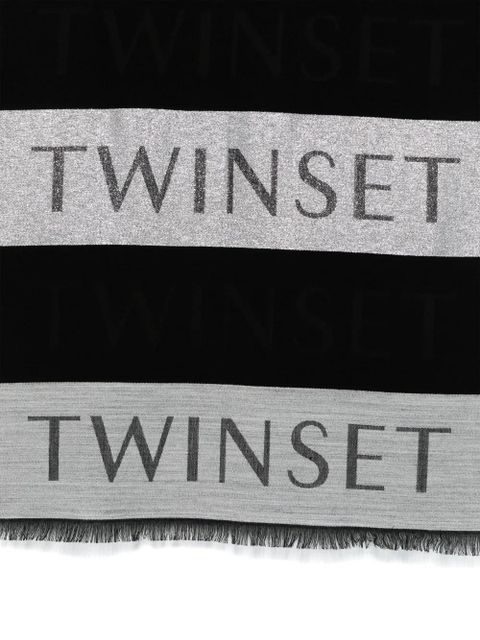 TWINSET logo-jacquard scarf - Black - zdjęcie produktu nr 2