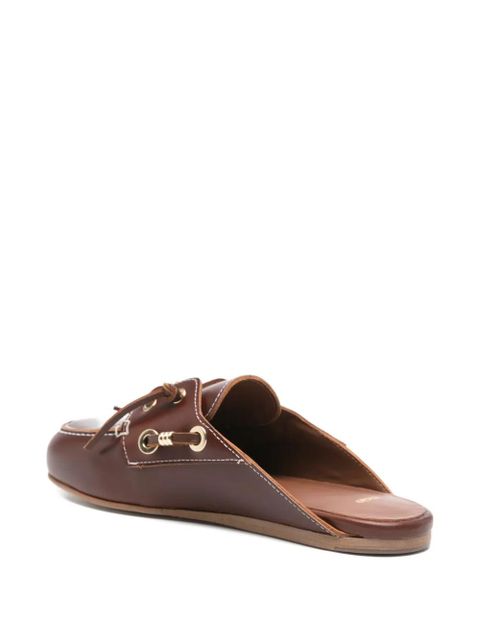Maje Heitor eyelet lace-up mules - Brown