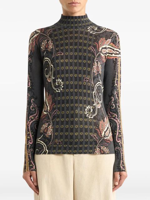 ETRO paisley-motif turtleneck top - Black