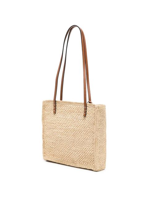 Manebi Inez raffia charm-detail shoulder bag - Neutrals