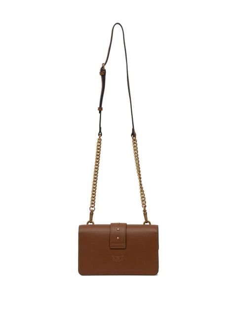 PINKO small Love leather crossbody - Brown