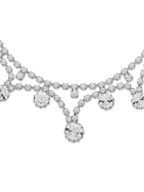 Alessandra Rich crystal-embellished choker necklace - Silver