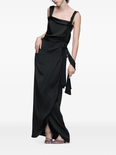 Maison Margiela bow-detail asymmetric gown - Black - zdjęcie produktu nr 2