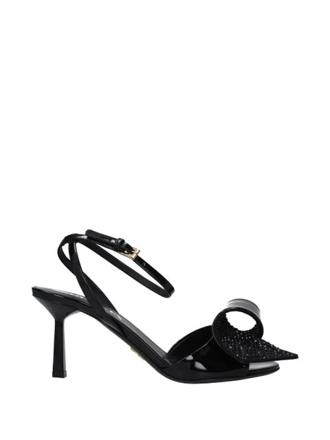 Prada crystal-embellished bow sandals - Black - zdjęcie produktu nr 1