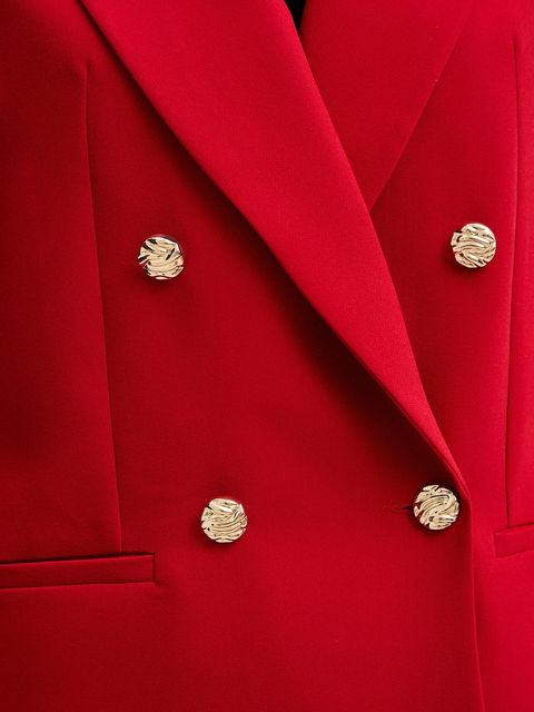 Morgan marynarka kolor czerwony dwurzędowa gładka VRED.F