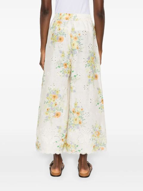 ALEMAIS floral-print wide-leg trousers - Neutrals