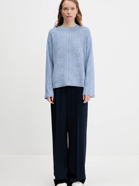 Tommy Hilfiger sweter damski kolor niebieski lekki WW0WW45910 - zdjęcie produktu nr 2