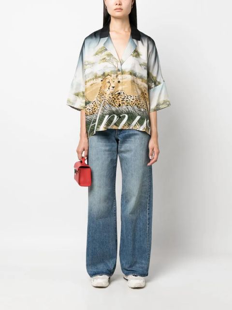 AMIRI high-rise wide-leg jeans - Blue - zdjęcie produktu nr 2