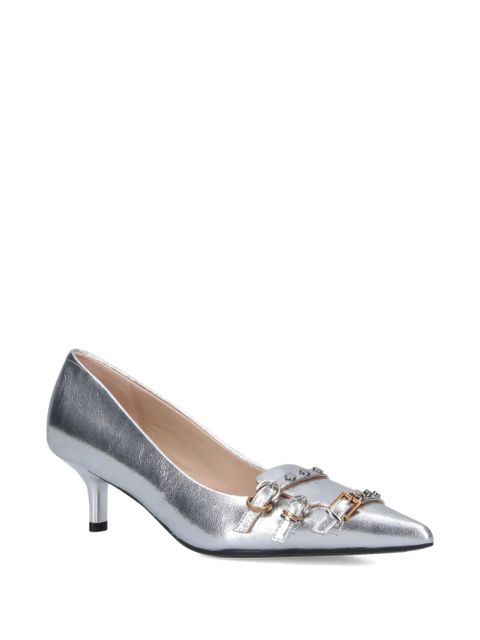 PINKO buckle-embellished pointed-toe pumps - Silver - zdjęcie produktu nr 2