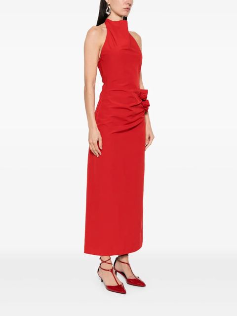 Magda Butrym floral-appliqué midi dress - Red
